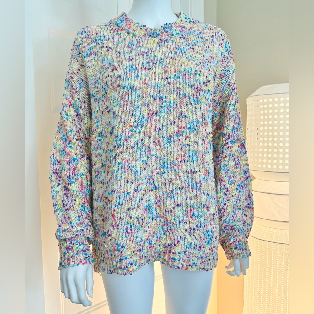 Multicolor Speckled Knit Sweater